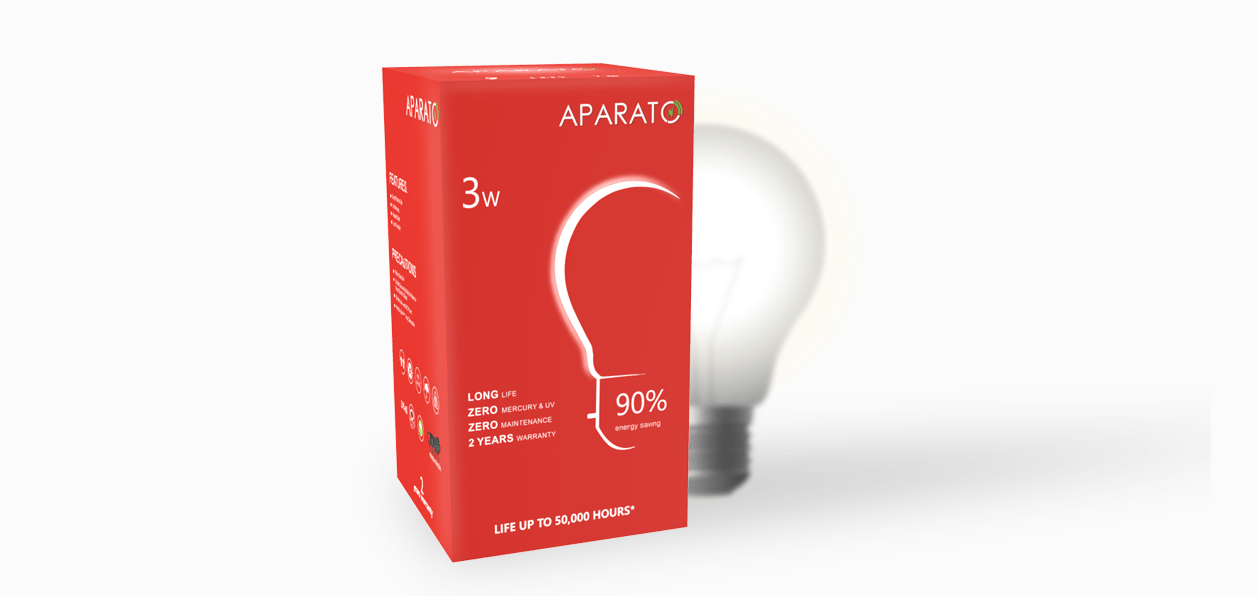 Aprato 3w LED Blub Packaging Design