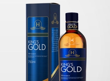 kings Gold Whiskey Label Design by Story Design as part of Creative Packaging Design services in India